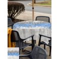 thumbnail image 5 of Outdoor Tablecloth with Umbrella Hole for Patio/Picnic/Party/Camping, Blue Grey Abstract Waterproof Table Cloth Square Cover Washable, Gradient Geometric Graffiti Modern Art (54"x 54"), 5 of 8