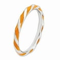 thumbnail image 3 of Sterling Silver Stackable Expressions Twisted Orange Enameled Ring - Size 7, 3 of 3