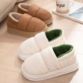 thumbnail image 2 of Feslishoet-Zapatillas de algodón para hombre y mujer, zapatos de fondo grueso, antideslizantes e impermeables, de felpa, para uso doméstico, 2 of 5