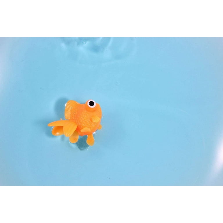 Goldfish Slime Bowl - Blue Slime with Mini Fish Figurine - Cute