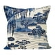 thumbnail image 1 of Cojín de lino azul y blanco para salón y dormitorio Funda de cojín decorativa con diseño clásico, 1 of 1