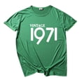 thumbnail image 1 of HONHUZH T Shirts,50th Birthday Gift T Shirt for Women Vintage 1971 Original Letter Tee Cute Tee, 1 of 3