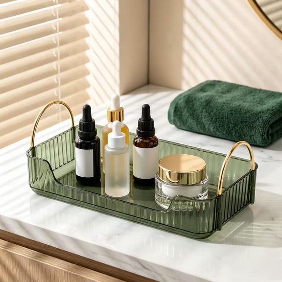 Bathroom Storage Organizer Countertop,Tray for Skincare Makeup,Counter Organizer for Cosmetics,Toiletries