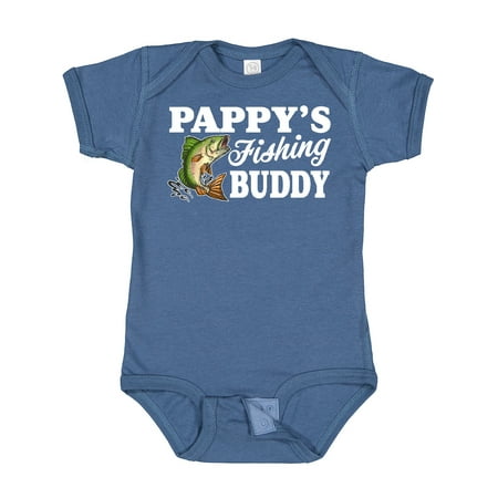 

Inktastic Pappy s Fishing Buddy with White Text Gift Baby Boy Bodysuit