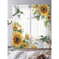 thumbnail image 2 of Sunflower Sheer Curtains for Living Room Bedroom Summer Flowers Hummingbird Retro Sheer Curtains 96 Inch Long 2 Panels Set Light Filtering Curtain Window Treatments Drapes for Dining Room, 2 of 6
