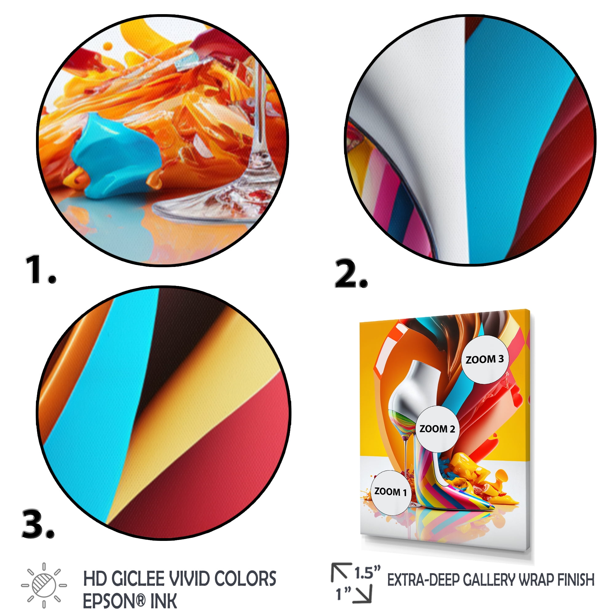 Designart Multicolor Glass High Heel Shoe II Canvas Wall Art