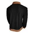 thumbnail image 4 of RongHuan Mens Corduroy Sweatshirt Winter Fleece Lined Stand Collar Pullover Color Block Long Sleeve Button Up Sweatshirts, 4 of 8