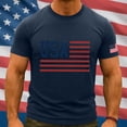 thumbnail image 4 of Mens Summer July 4th Tshirts Short Sleeve USA Flag Patriotic Graphic Tees Crewneck Casual Top Shirts Navy, 2XL, 4 of 5