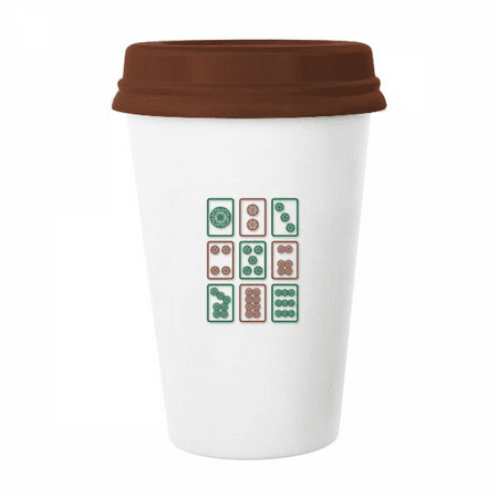

Bobbin Suit Mahjong Art Deco Fashion Mug Coffee Drinking Glass Pottery Cerac Cup Lid
