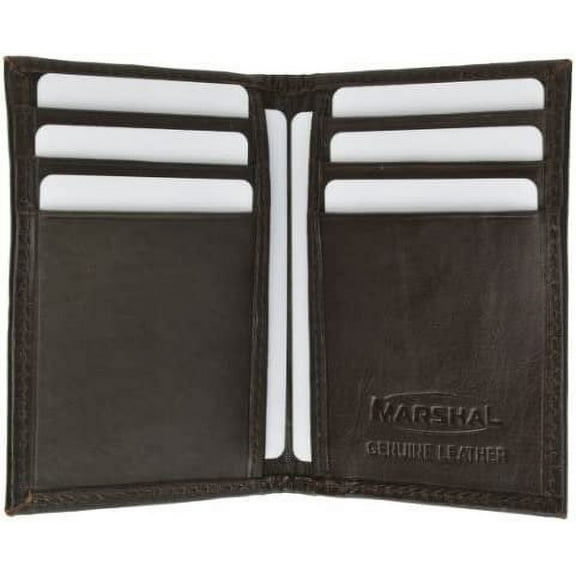 Marshal Genuine Leather Bifold Business Card and Credit Card Holder Top Load