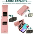 thumbnail image 3 of MYKOMI Compatible with Samsung Galaxy A52/A52S 5G Wallet Case HD Screen Protector Zipper Leather Flip Cover Card Holder Stand Cell Accessories for A 52 S 4G G5 52A S52 52S Women Men Rose Gold, 3 of 7