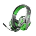 thumbnail image 2 of Wireless Gaming Headset with Detachable Microphone, Bluetooth Over-Ear Headphones, LED Luminous, Noise Cancellation(Green), 2 of 7