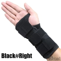 Adjustable Wrist Brace With Double Spring Support - Night Use Carpal Tunnel Relief, Hand Stabilizer For Sprains, Tendonitis & Injuries,Black-Right,S/M