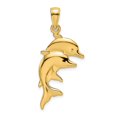thumbnail image 1 of FB Jewels 14K Yellow Gold Double Dolphins 2D and High Polish Pendant, 1 of 4