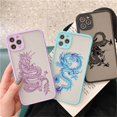 thumbnail image 6 of Case for iPhone SE(5G) 2022 iPhone 7 iPhone 8 iPhone SE 2020, Clear Fashion Animal Sculpture Dragon Cartoon Pattern Frosted PC Back 3D Soft TPU Edge Bumper Silicone Shockproof Case - Green, 6 of 11