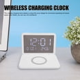 thumbnail image 3 of 15W Wireless Charging Clock, LED Mirror Electronic Makeup Mirror, Foldable Design for Nightstand, Temperature Calendar Pad, Fast Charging, 3 of 7