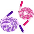 thumbnail image 1 of ZHAOCHENG Paquete de 2 cuerdas para saltar para gimnasio, sin enredos, con secciones de cuentas suaves, ajustables para niños, mujeres y hombres, 1 of 5
