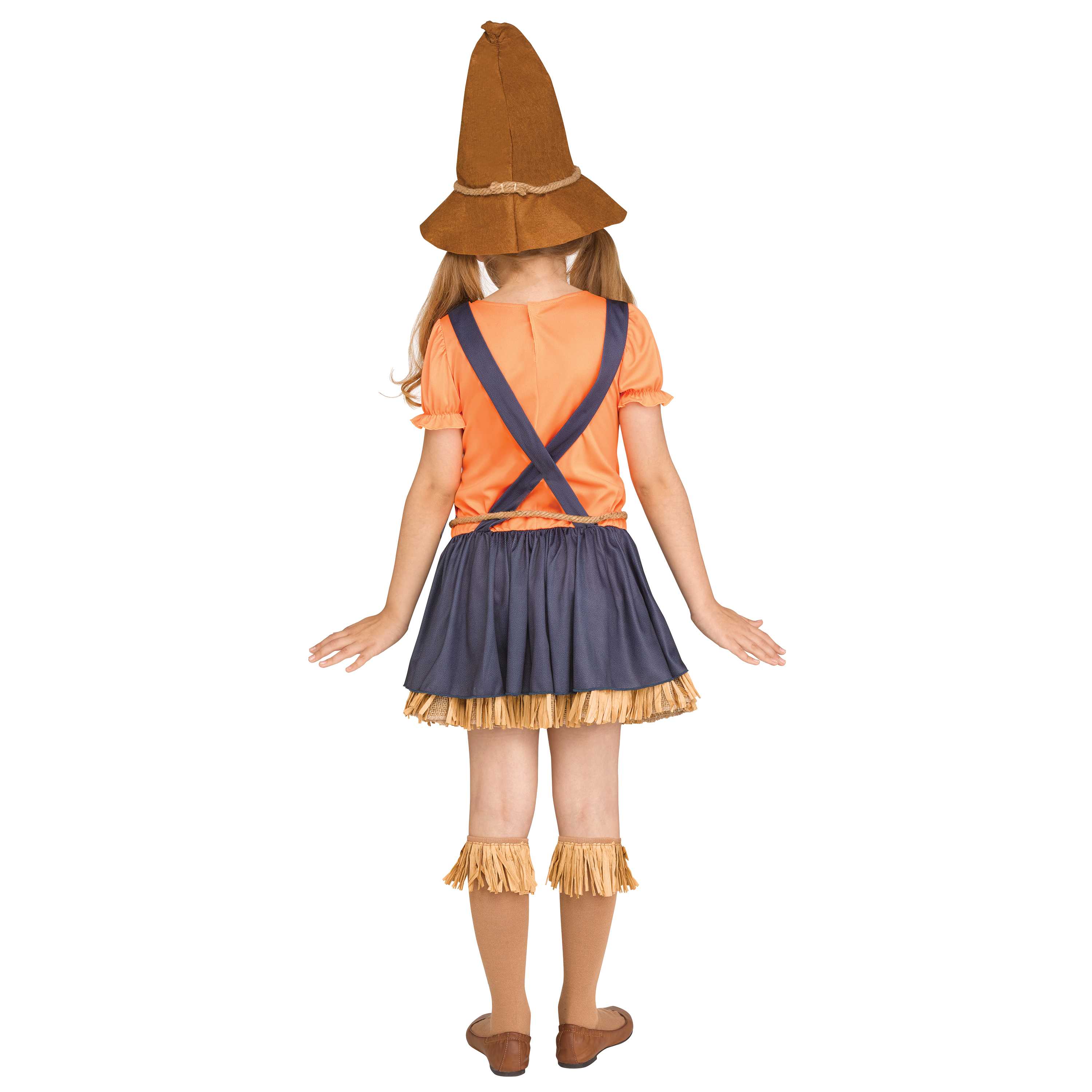 Fun World Scarecrow Multi-Color Halloween Costume Set, Big Girls Female Child