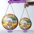 thumbnail image 5 of Hello Fall Bichon Frise Football Welcome Autumn with Leaves Pumpkins Stained Glass Suncatcher Bichons Dog Lovers Gifts Idea Window Hanging Sign Decor - 00012, 5 of 5