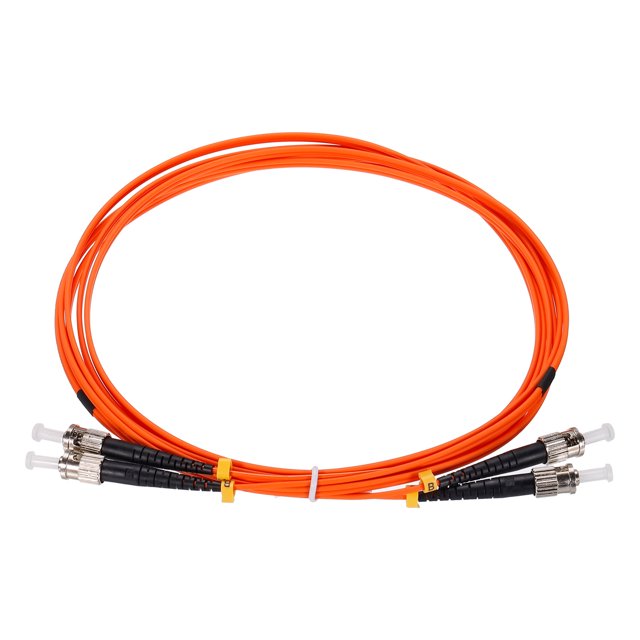 Unique Bargains 3 Meters 9.8Ft Fiber Patch Cable Multimode ST-ST OM1 LSZH Fiber Optic Jumper Orange For Network Transceiver,1Pcs