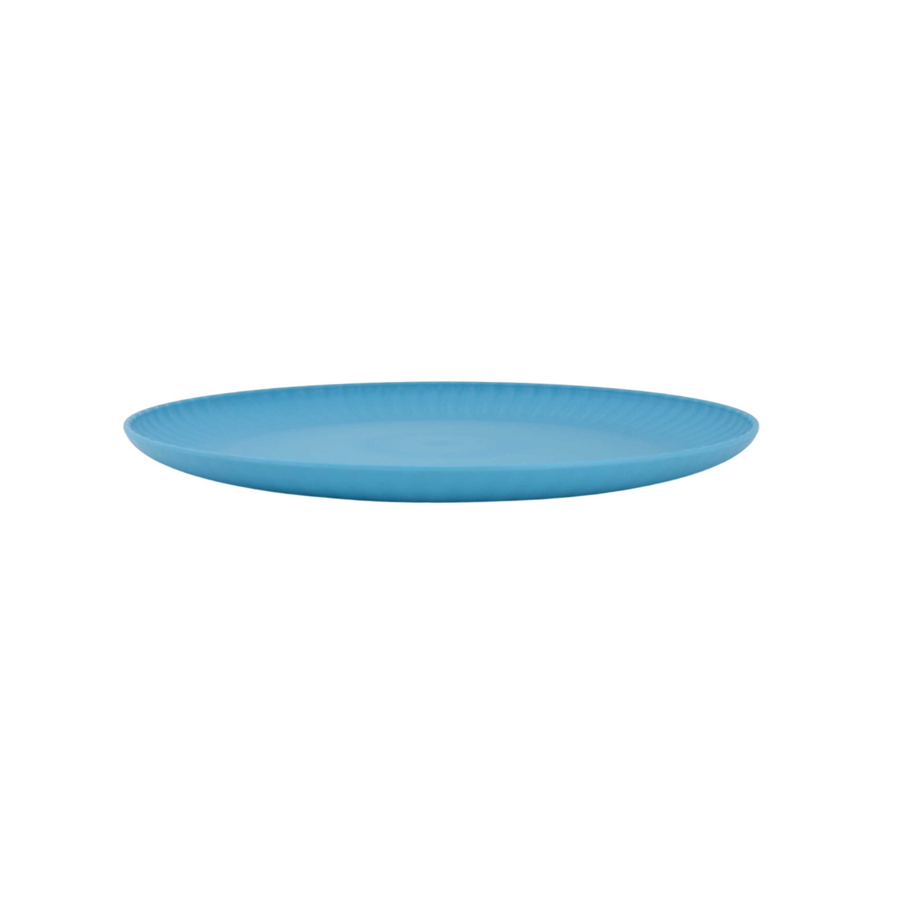 Mainstays Round Plastic Ribbed Plate, 10.5", Blue