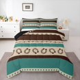 thumbnail image 2 of jejeloiu Rustic Western Horseshoe Full Size Comforter Sets Kids,Vintage Cowboy Print Bedding Sets,Reversible,3-Piece, 2 of 8