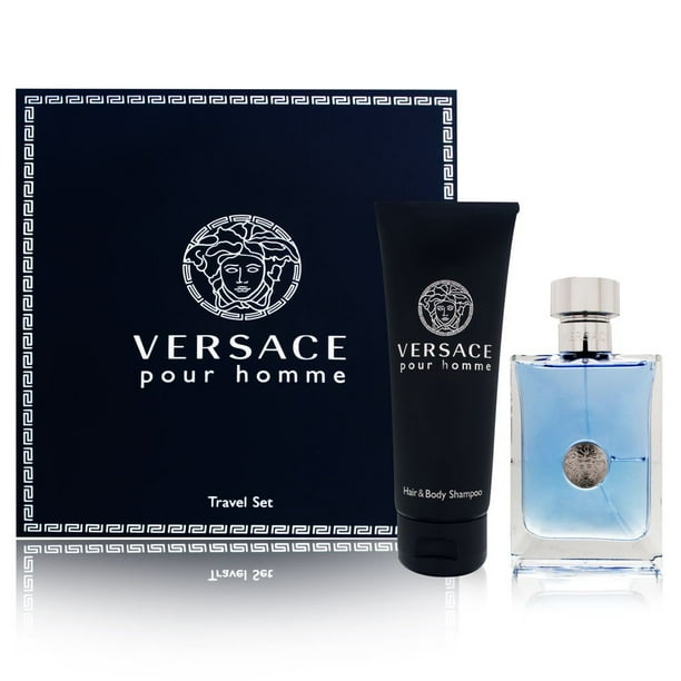 Set de perfume de regalo Versace Pour Homme para hombre Eau De Toilette 100 ml y champú 250 ml