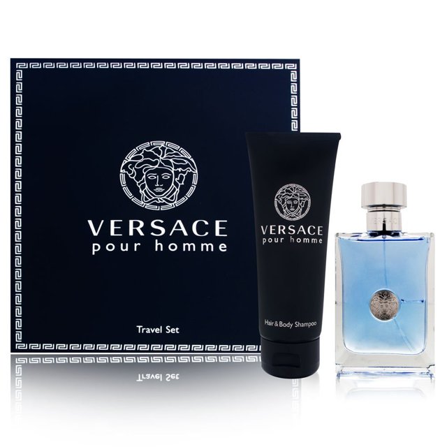 Set de perfume de regalo Versace Pour Homme para hombre Eau De Toilette 100 ml y champú 250 ml