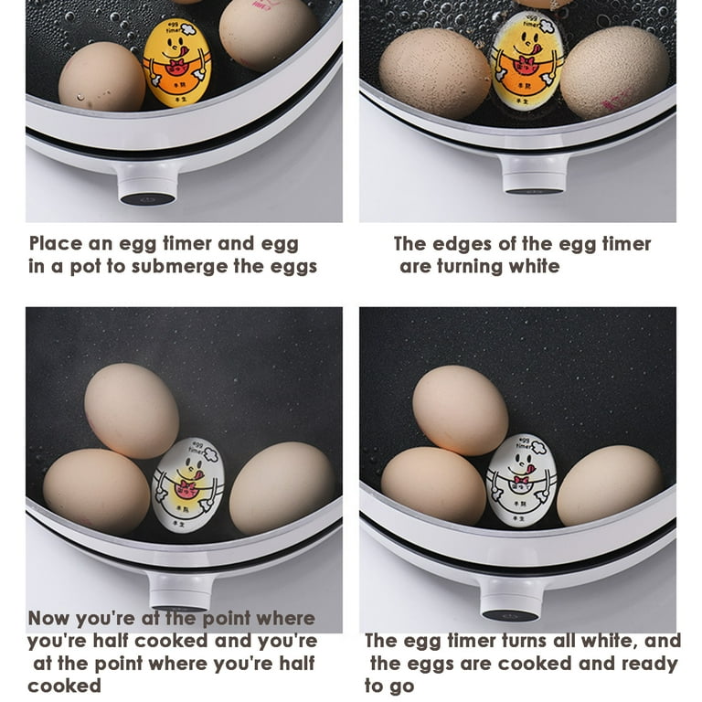 Reheyre Reusable Egg Timer Easy-to-Use Food-Grade Silicone Kitchen Gadget  for Safe Boiling of Eggs - Soft and Hard Boiled - BPA-Free and Convenient 