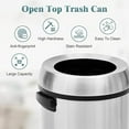 thumbnail image 4 of Basics Round Stainless Steel Trash Can with Open Swing lid, Large Kitchen Round Can - 65 Litre/ 17.2 Gallon, Silver, Black,White, 4 of 7