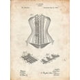 thumbnail image 2 of Borders, Cole 15x18 Gold Ornate Wood Framed with Double Matting Museum Art Print Titled - PP259-Vintage Parchment Corset Patent Poster, 2 of 4