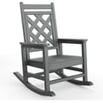 thumbnail image 1 of YUSAZENS Outdoor Rocking Chair - HDPE Weather Resistant Rocker with Wood Texture, 380 LBS Support for Patio, Backyard, Garden Gray, 1 of 8