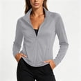 thumbnail image 2 of FRSASU Women's Athletic Jackets Slim Fit Workout Jacket Full Zip Up Running Gym Yoga Sports Tops with Zipper Pockets Gray, 2 of 6