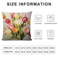thumbnail image 6 of ARISTURING  Square Throw Pillow Covers Beautiful Tulips Flowers Vintage Floral Design Pillow Cases Decorative for Home Bedroom Sofa Pillowcases Standard 2pcs, 6 of 6