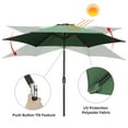 thumbnail image 4 of Ainfox 9ft Patio Umbrella Outdoor Portable Table Market Umbrella with Push Button Tilt/Crank Waterproof UV-proof, Dark Green, 4 of 8