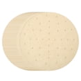 thumbnail image 1 of Uxcell 200 piezas de forros para freidora de aire de 10 pulgadas, forros de vapor de bambú redondos con agujeros, papel pergamino perforado antiadherente, papel desechable para vaporizadores, marrón, 1 of 7