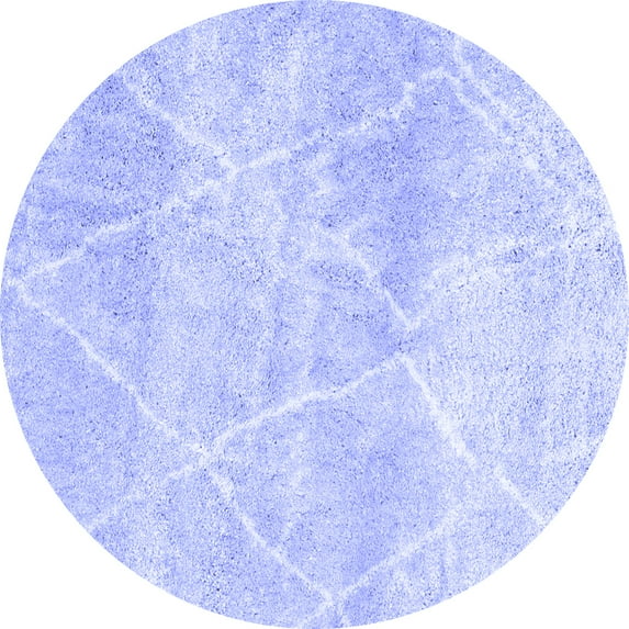 Ahgly Company Machine Washable Indoor Round Trellis Blue Modern Area Rugs, 4' Round