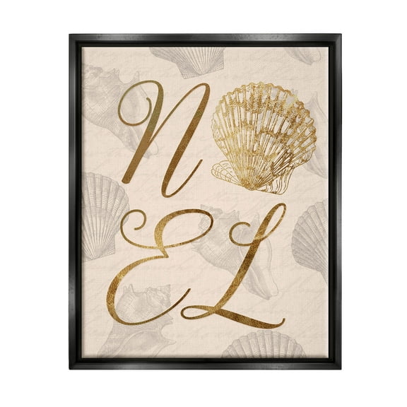 Noel Holiday Seashell Detail Holiday Graphic Art Jet Black Framed Art Print Wall Art
