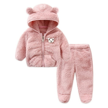 

Baby Boy Girl Jacket Winter Clothes Hooded Coat Tops With Bear Ears Pants Sweater 2PCS Outfits Set Boys Coat 8