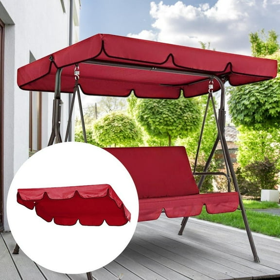 Double Outdoor Garden Swing Cover Canopy Replacement Shade Cloth 142x120x18cm