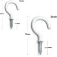 thumbnail image 2 of 10Pcs Ceiling Hooks, Wall Mounted Mug Shouldered Hanger Practical Screw-in Cup Hooks Heavy Duty Metal Kitchen Hanger for Indoor Outdoor(2 inch White), 2 of 5