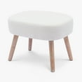 thumbnail image 6 of WestinTrends Genevieve 21" Square Modern Upholstered Cushion Ottoman Foot Stool, Cream, 6 of 11