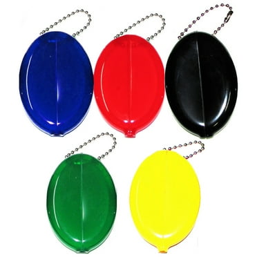 5 Oval Squeeze Purses | Holds Coins - Keys - Small Items | For Men & Women Made in USA