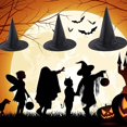 thumbnail image 2 of Sombrero de bruja de Halloween Gorra puntiaguda mágica Suministros de sombrero misterioso negro, 2 of 5
