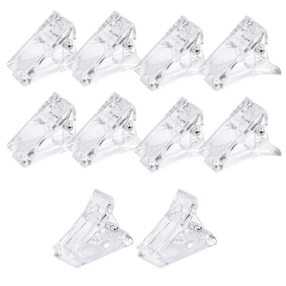cueiha 10 Pcs Nail Tip Clips, Nail Tip Clips Polygel, Transparent Nail Clips