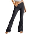 thumbnail image 2 of Women's Mid Waist Flared Jeans, High Rise Retro Vintage Distressed Bootcut Denim Pants, Stretch Elastic Waist Skinny Fit Casual Streetwear Jeans for Daily Wear Black L, 2 of 7