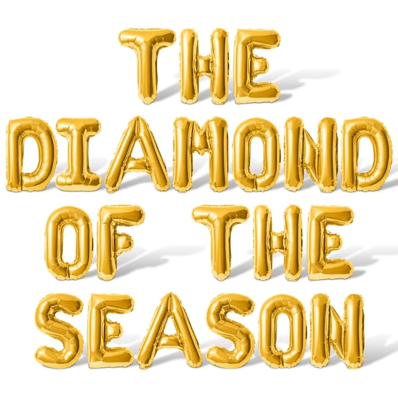 Letter Balloons - THE DIAMOND OF THE SEASON 16" Inch Alphabet Letters Foil Mylar Balloon Engagement Party Banner (Gold)