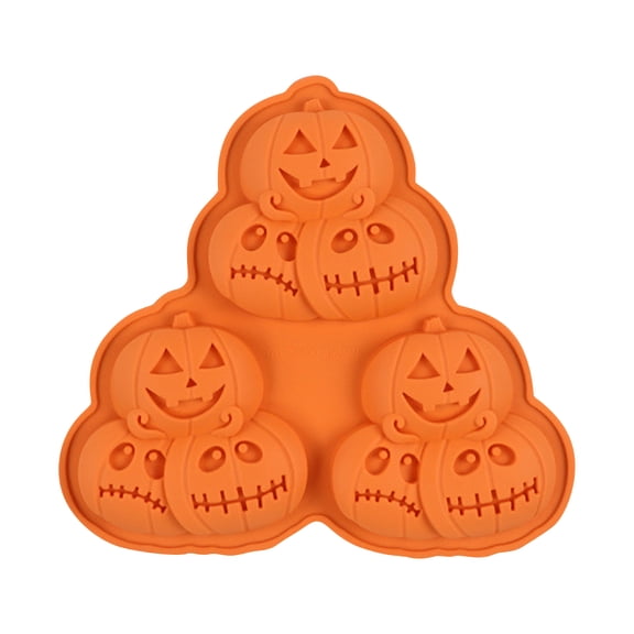 Halloween Silicone Pumpkin Mold, Non-Stick Baking Mold for Chocolate Fondant Cake, Spooky Jack-o'-Lantern Dessert Decoration