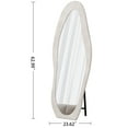 thumbnail image 5 of Full Length Mirror 63x24 Inches with Flannel Wrapped Wooden Frame, Irregular Wavy Design Shatterproof Tempered Glass Standing or Wall Mount Mirror for Bedroom Living Room Dressing Area, 5 of 7