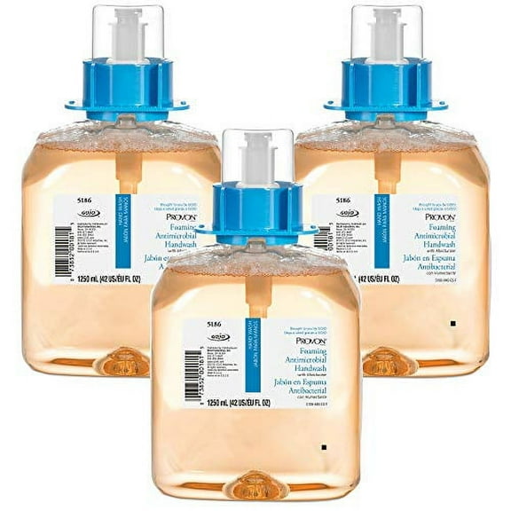 PROVON Foaming Antimicrobial Handwash with Moisturizers, Light Fruit Fragrance, 1250 mL Hand Soap Refill for PROVON FMX-12 Push-Style Dispenser (Pack of 3) - 5186-03